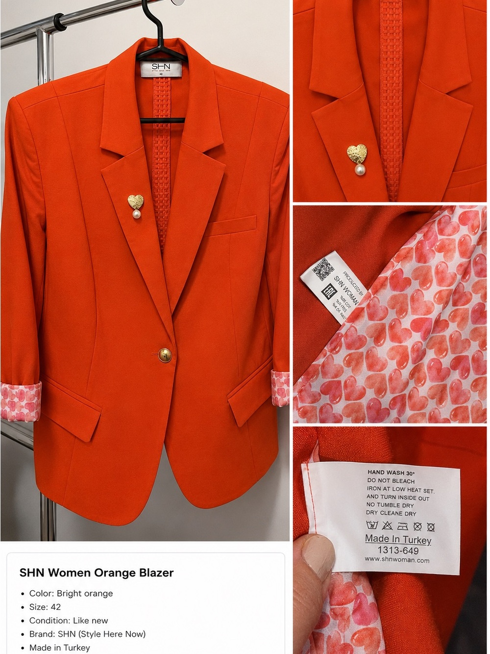 Women’s Bright Orange Blazer